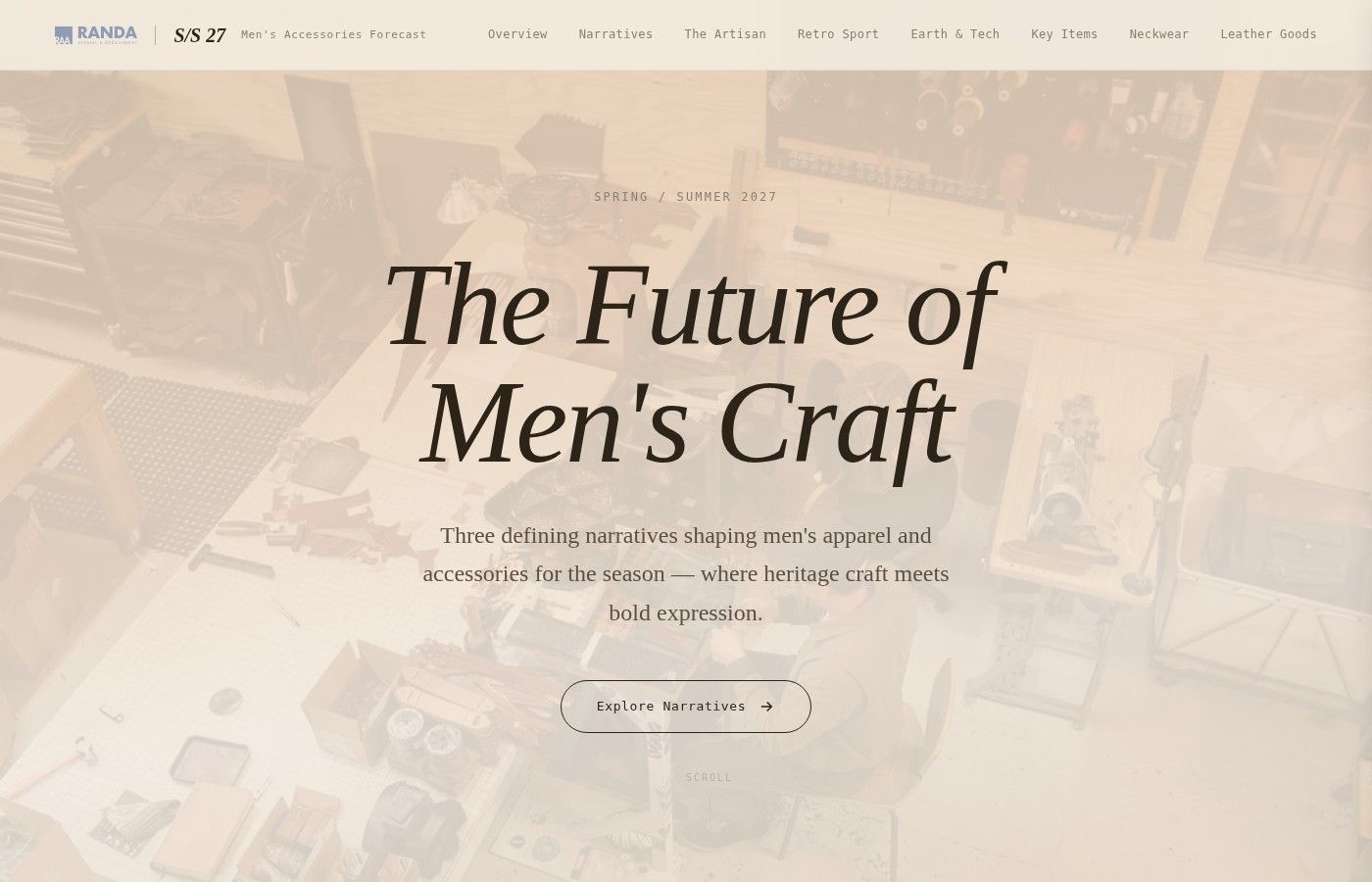 AI-Powered Trend Presentation — screenshot of the interactive S/S 27 trend forecast site