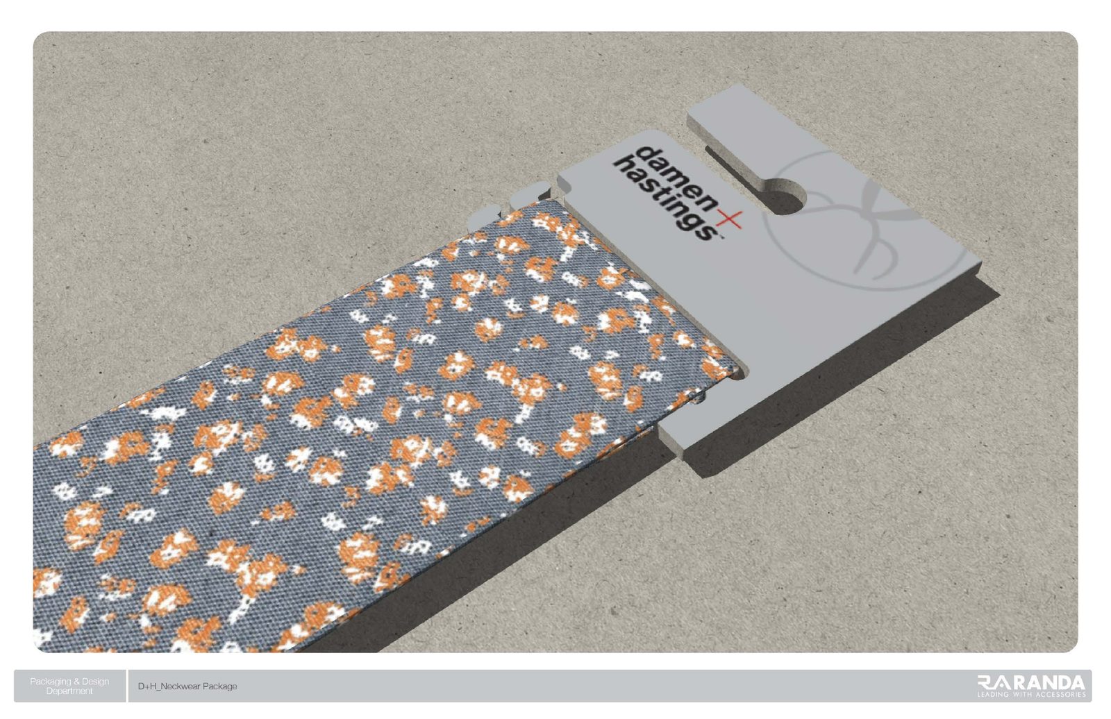 Rendering of pocket square packaging