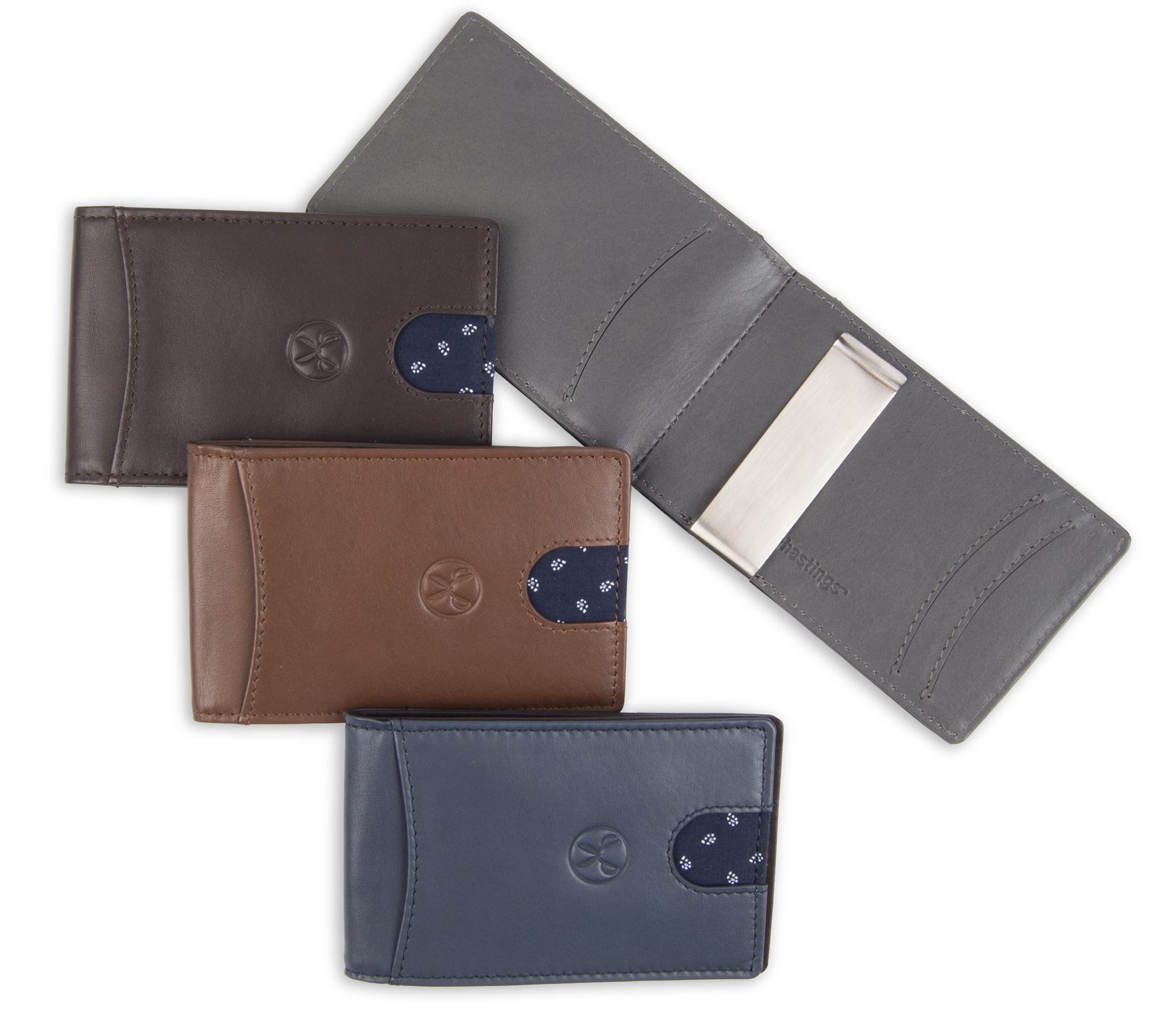 Production samples: money clip wallets