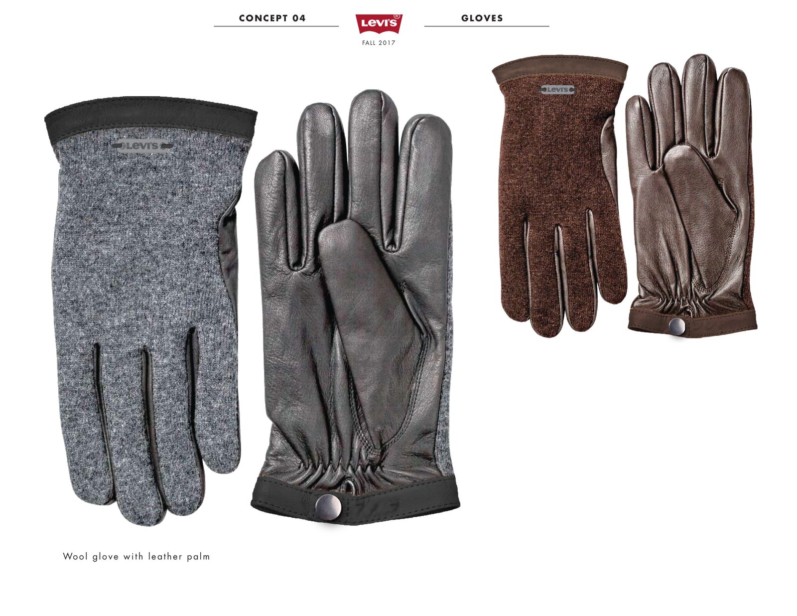 Levi’s glove concept: wool glove with leather palm