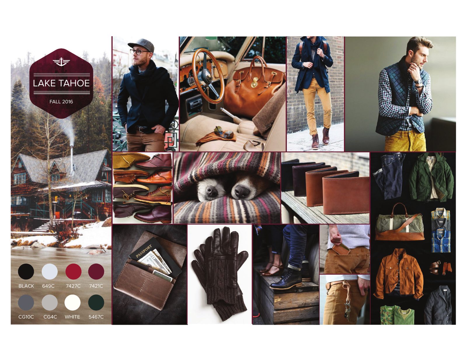 Dockers Lake Tahoe story board with color palette