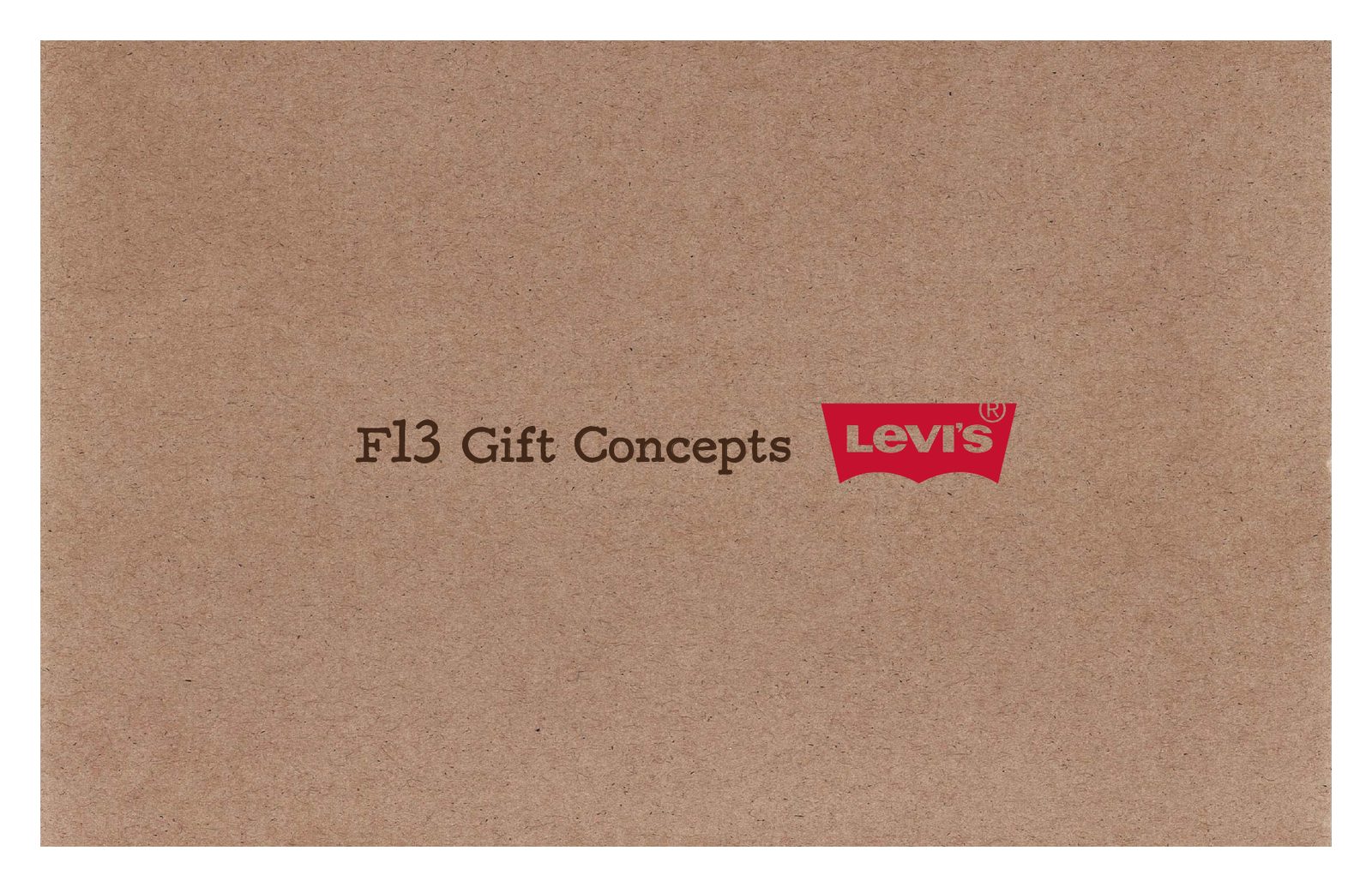 Kraft cover of the Levi’s F13 Gift Concepts book