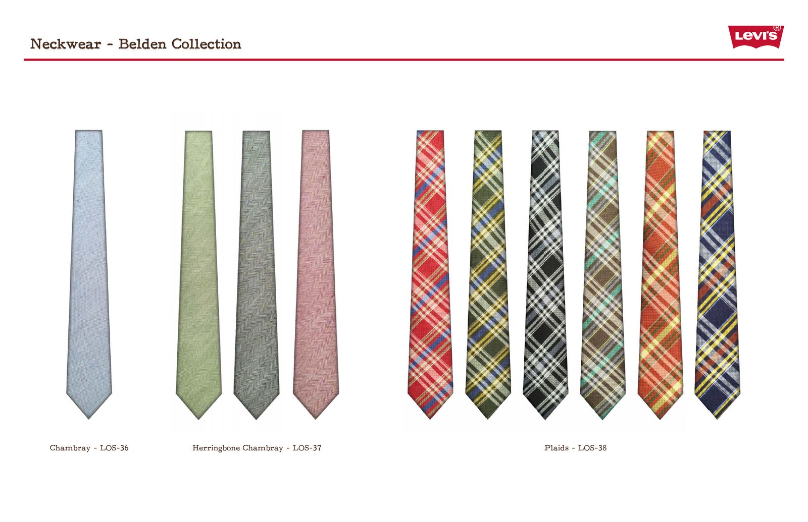 Belden neckwear: chambray, plaid and print ties
