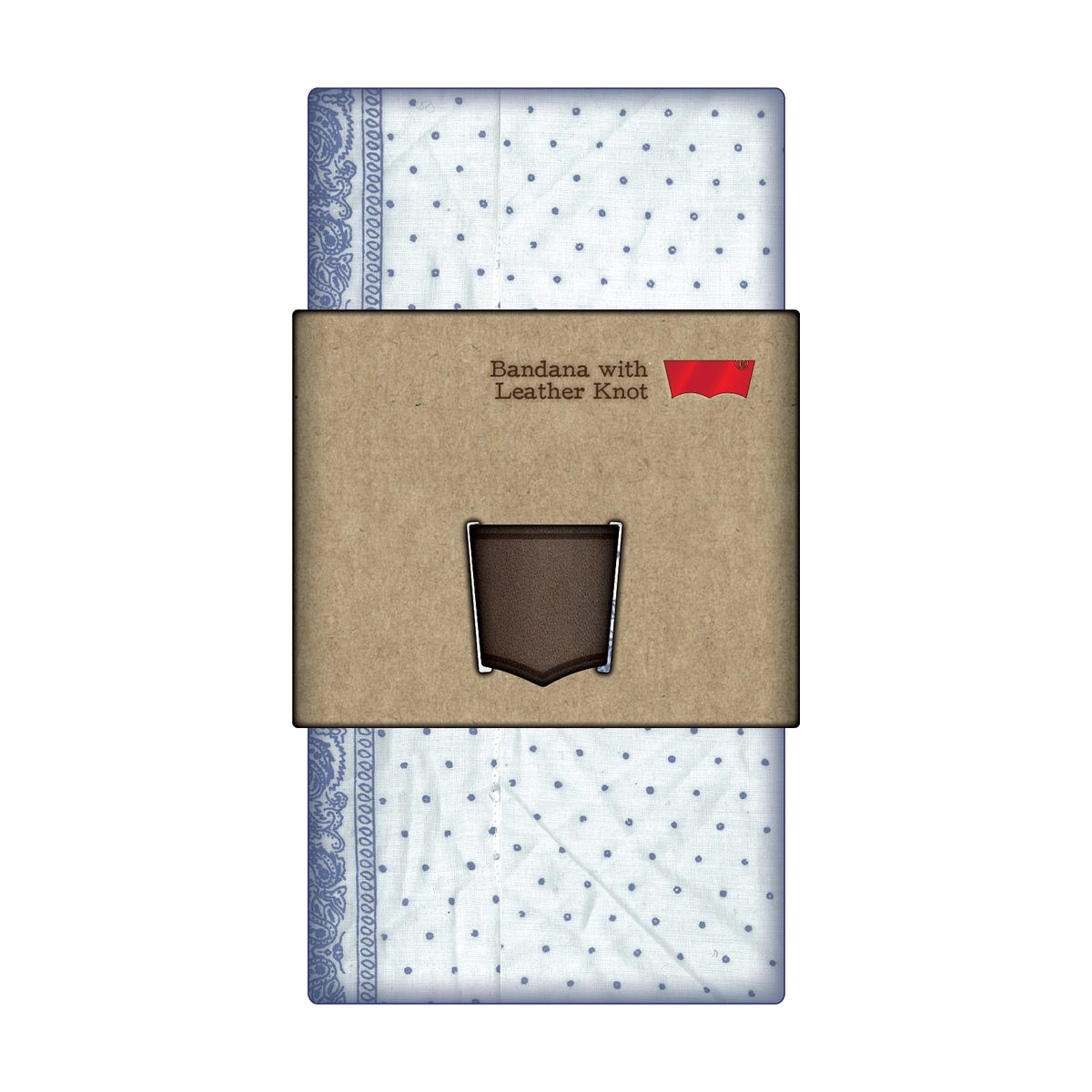 Kraft wrap for the bandana with leather knot