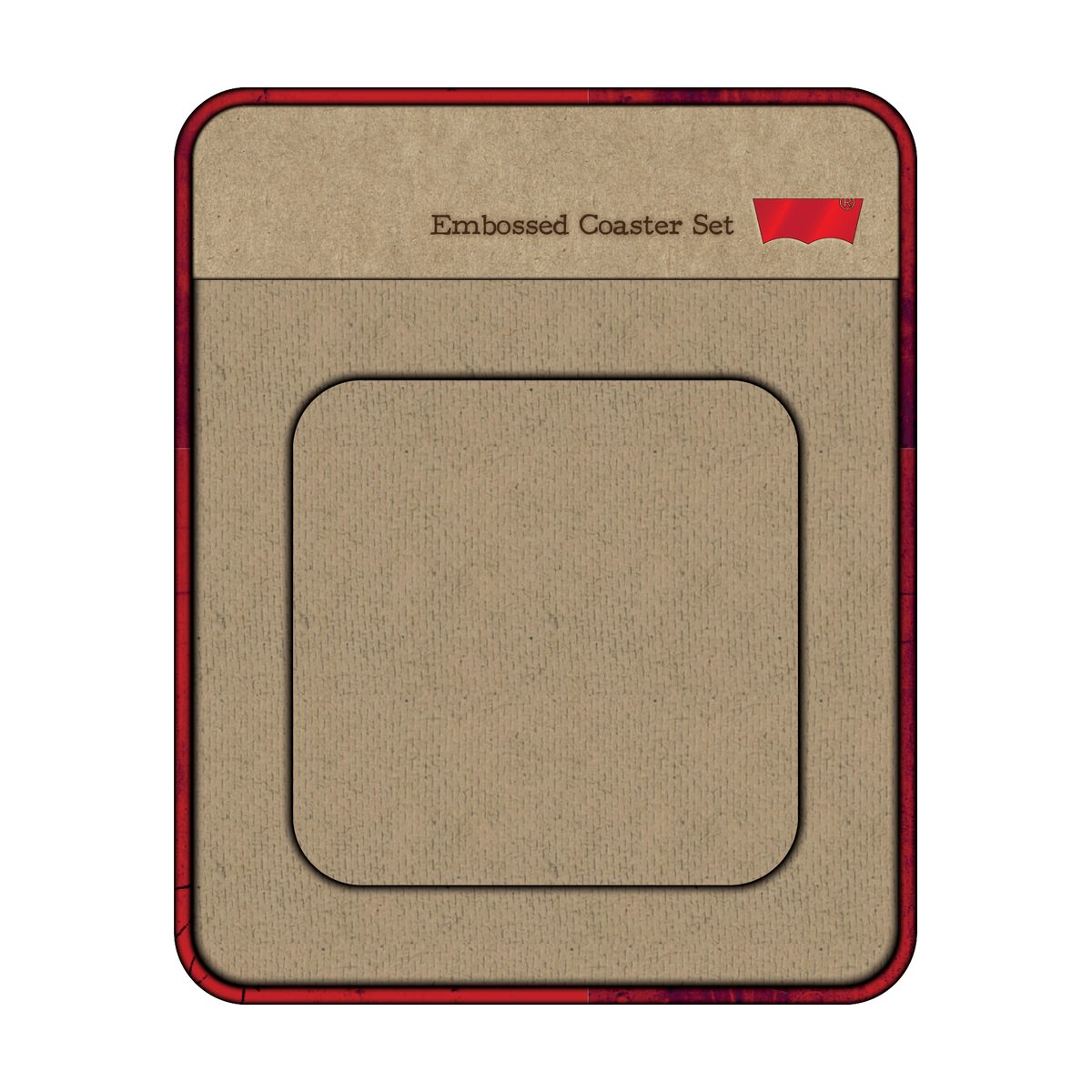 Kraft box for the embossed leather coaster set