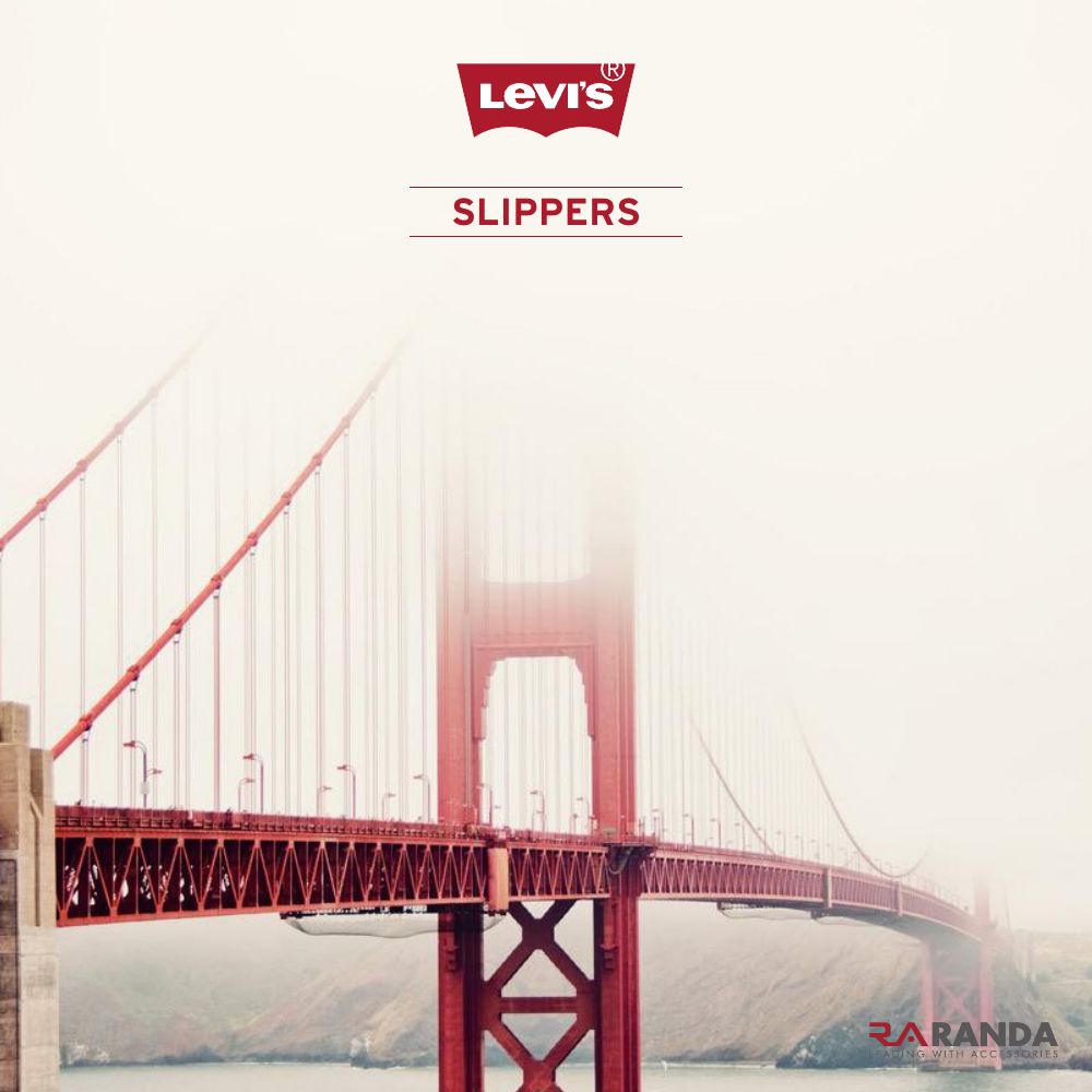 Cover: Levi’s Slippers, with the Golden Gate Bridge in fog