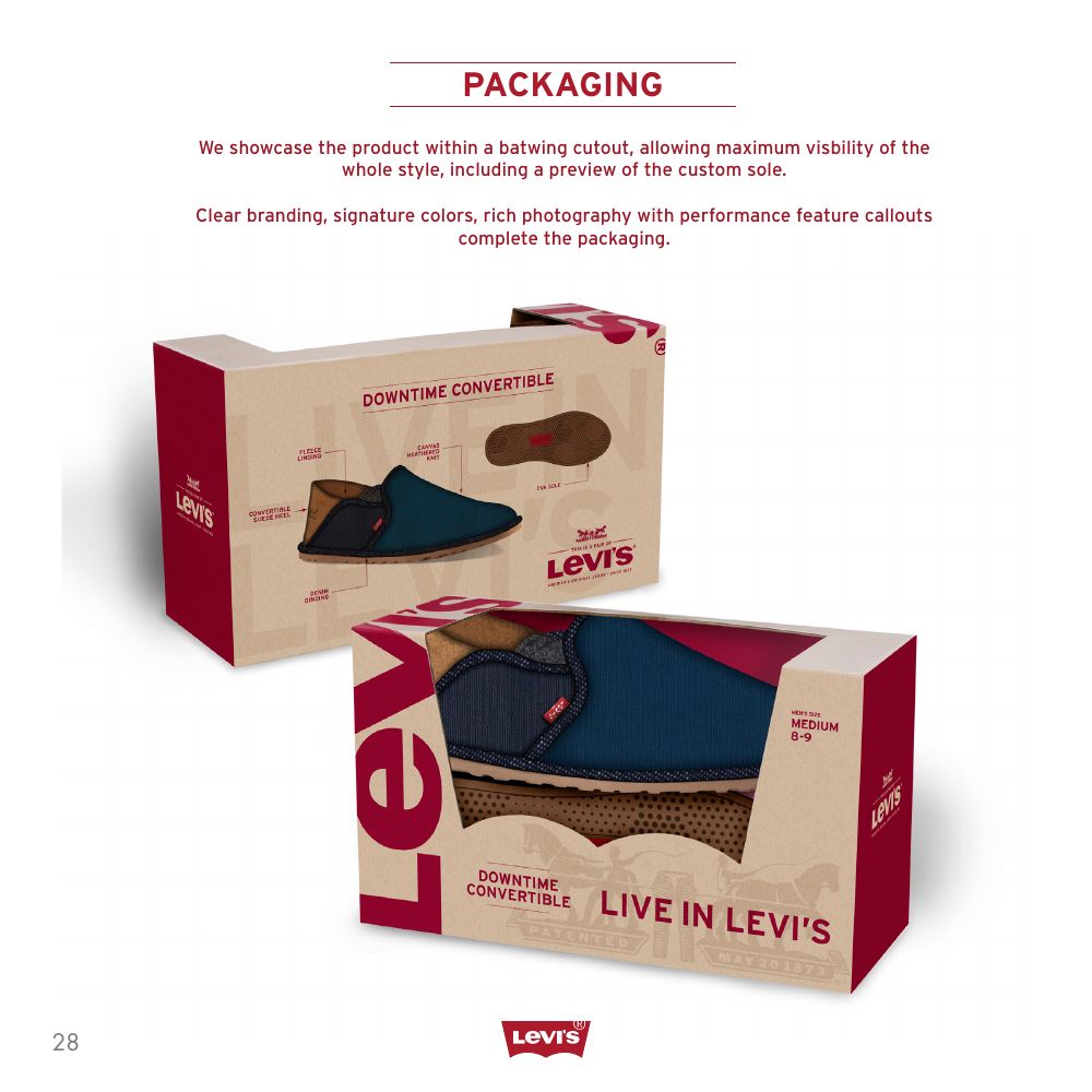 Packaging: window box with batwing cutout