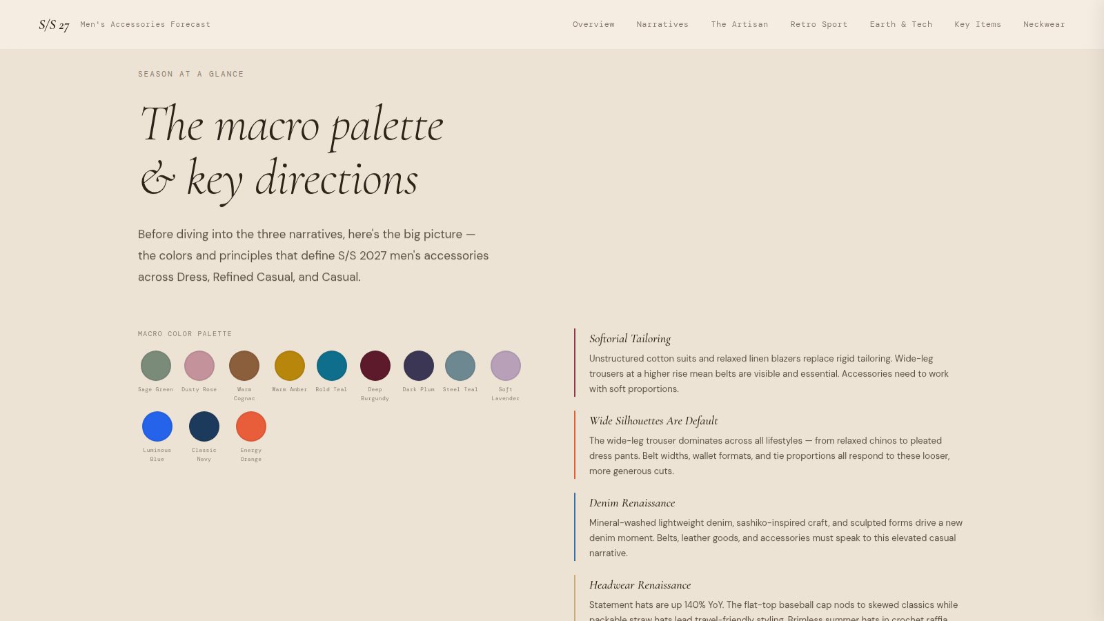 S/S 27 macro palette and key directions